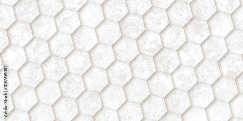 Abstract background 3d hexagon pattern with grunge wall effect brown, gray texture. futuristic geometry pattern honeycomb mosaic brown texture design. hexagon minimalist mesh cell texture design.