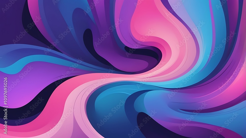 Abstract Swirling Waves of Pink Purple and Blue Hues Abstract Swirling Waves of Pink Purple and Blue Hues