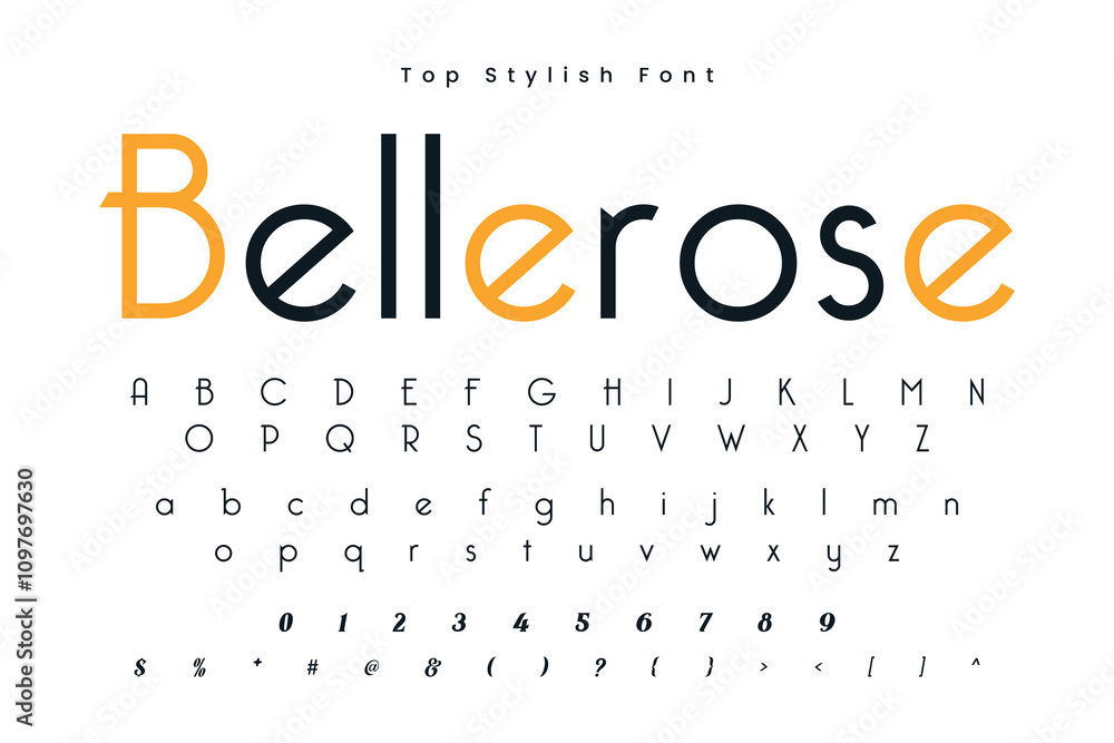 Bellerose Stylish alphabet display vector font and Beautiful luxury Font Bellerose Stylish alphabet display vector font and Beautiful luxury Font