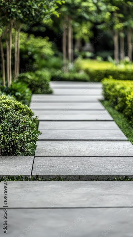 Serene Garden Pathway Surrounded by Lush Greenery and Well-Maintained Shrubs Inviting Peaceful Strolls and Tranquil Walks in Outdoor Spaces Serene Garden Pathway Surrounded by Lush Greenery and Well-Maintained Shrubs Inviting Peaceful Strolls and Tranquil Walks in Outdoor Spaces