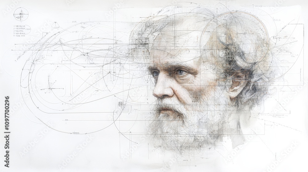 Abstract Portrait Painting Intellectual Scholar Thinker Artist Abstract Portrait Painting Intellectual Scholar Thinker Artist