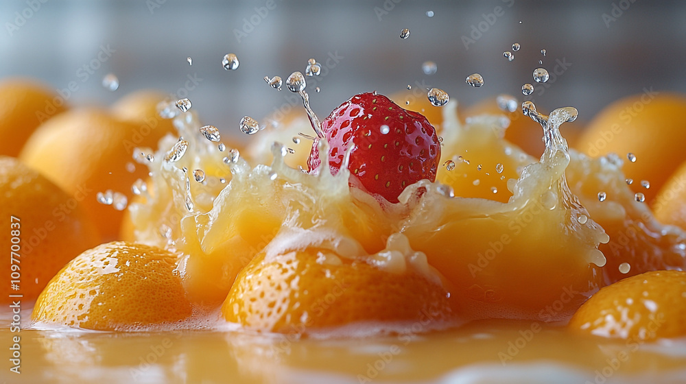 burst of vibrant orange juice creates a stunning splash, capturing the essence of freshness and vitality burst of vibrant orange juice creates a stunning splash, capturing the essence of freshness and vitality
