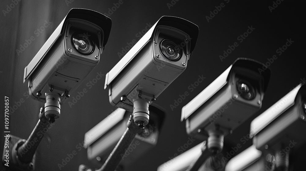 surveillance cameras mounted on a ceiling, representing security, vigilance, and modern surveillance technology in a home or office setting surveillance cameras mounted on a ceiling, representing security, vigilance, and modern surveillance technology in a home or office setting