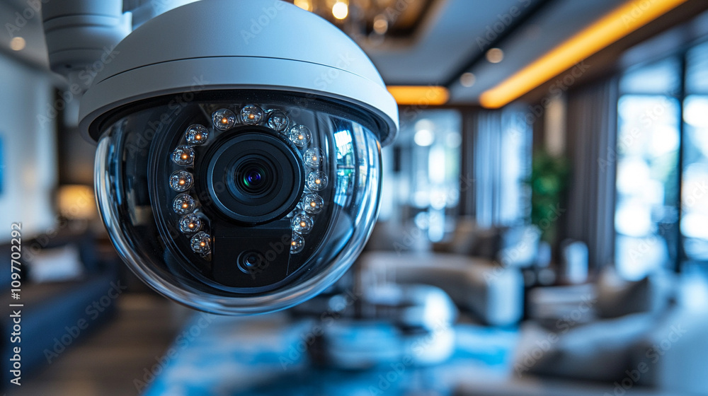 surveillance cameras mounted on a ceiling, representing security, vigilance, and modern surveillance technology in a home or office setting surveillance cameras mounted on a ceiling, representing security, vigilance, and modern surveillance technology in a home or office setting