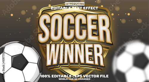 soccer winner editable text effect in modern trend style