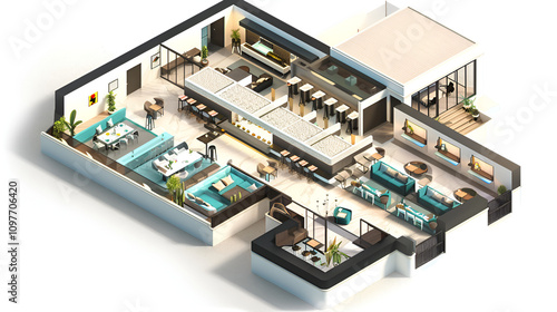 an isometric luxary hotel