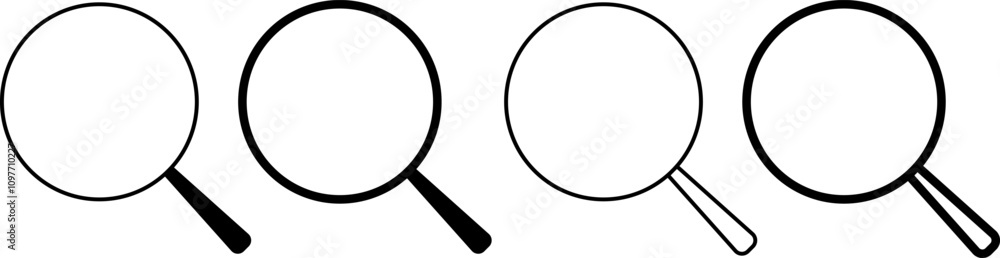 loupe icon set. search icon. magnifying glass loupe icon set. search icon. magnifying glass
