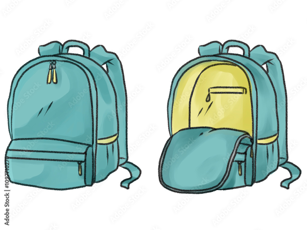 Fototapeta premium ポップカラーのリュック＿グリーン