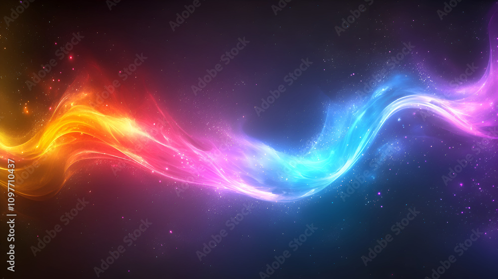 Vibrant Abstract Colorful Swirl Design with Luminous Waves and Ethereal Light Background Vibrant Abstract Colorful Swirl Design with Luminous Waves and Ethereal Light Background