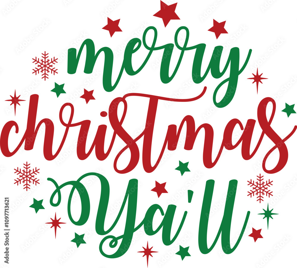 Fototapeta premium Merry Christmas Ya'll