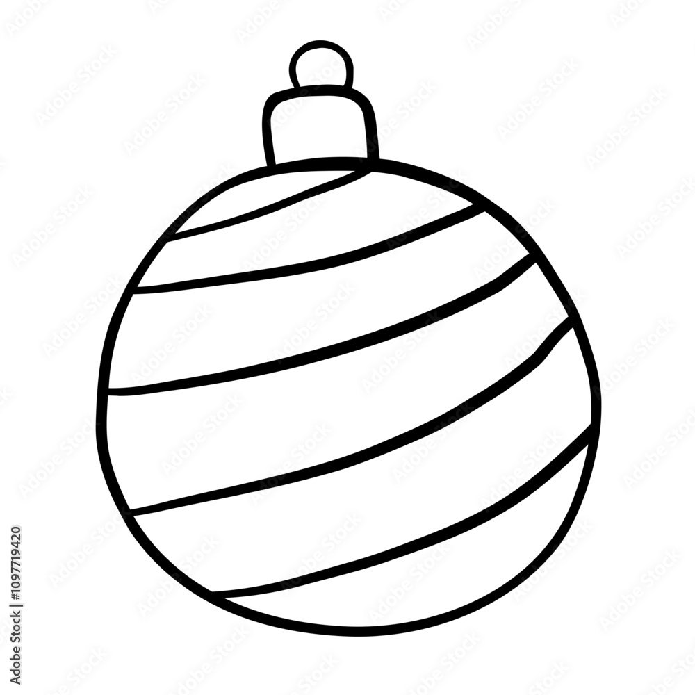 Christmas ball hand drawn illustration Christmas ball hand drawn illustration