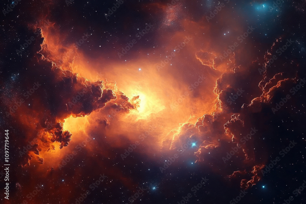 Obraz premium Colorful space galaxy cloud nebulae, starry night cosmos, and the science of the universe and astronomy create a stunning supernova background wallpaper