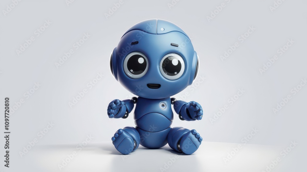 Baby Robot 3D Render with Isolated Background in Blue Color Technology Humanoid Robot Future toy Background. Blue Robot 3d isolated background humanoid Futuristic Technology Baby Robot 3D Render with Isolated Background in Blue Color Technology Humanoid Robot Future toy Background. Blue Robot 3d isolated background humanoid Futuristic Technology