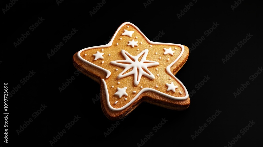 Christmas cookies with a black background for a copy space image Christmas cookies with a black background for a copy space image