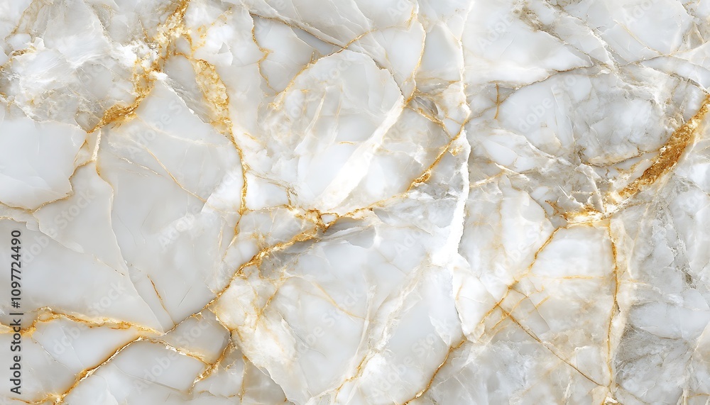 Naklejka premium A close-up view of a marble surface featuring white and gold veining.