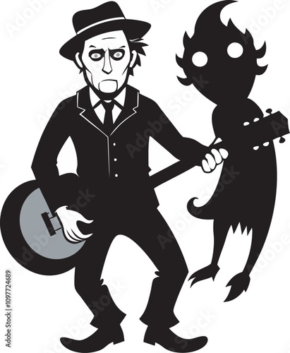 Minimalist Psycho Hillbilly Killer Design Art Silhouette Illustration