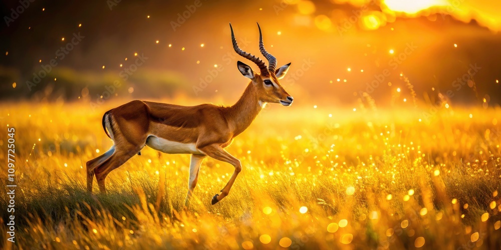 Impala Running in the Savannah with Bokeh Effect - Wildlife, Nature, African Landscape, Fast Animals, Motion Blur, Wild Herd, Beautiful Scenery, Natural Majestic Creatures Impala Running in the Savannah with Bokeh Effect - Wildlife, Nature, African Landscape, Fast Animals, Motion Blur, Wild Herd, Beautiful Scenery, Natural Majestic Creatures