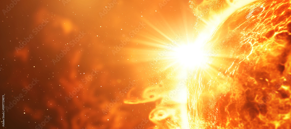 Naklejka premium orange horizon sunlight background, ray, bright, shine 29