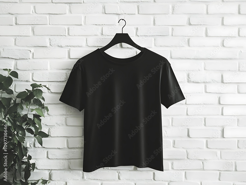 Basic Black T-Shirt Mockup Displaying Front and Back Views Basic Black T-Shirt Mockup Displaying Front and Back Views