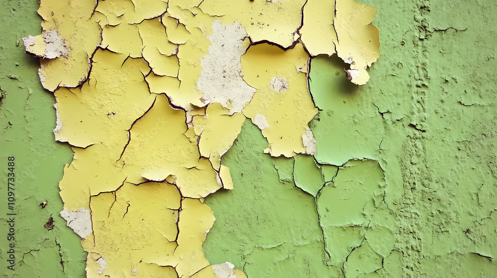 Obraz premium A close-up of a textured surface, such as peeling paint or cracked soil
