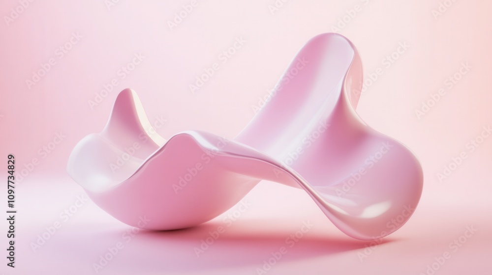 Abstract Pink 3D Fluid Sculpture Minimalist Design Pastel Background Abstract Pink 3D Fluid Sculpture Minimalist Design Pastel Background