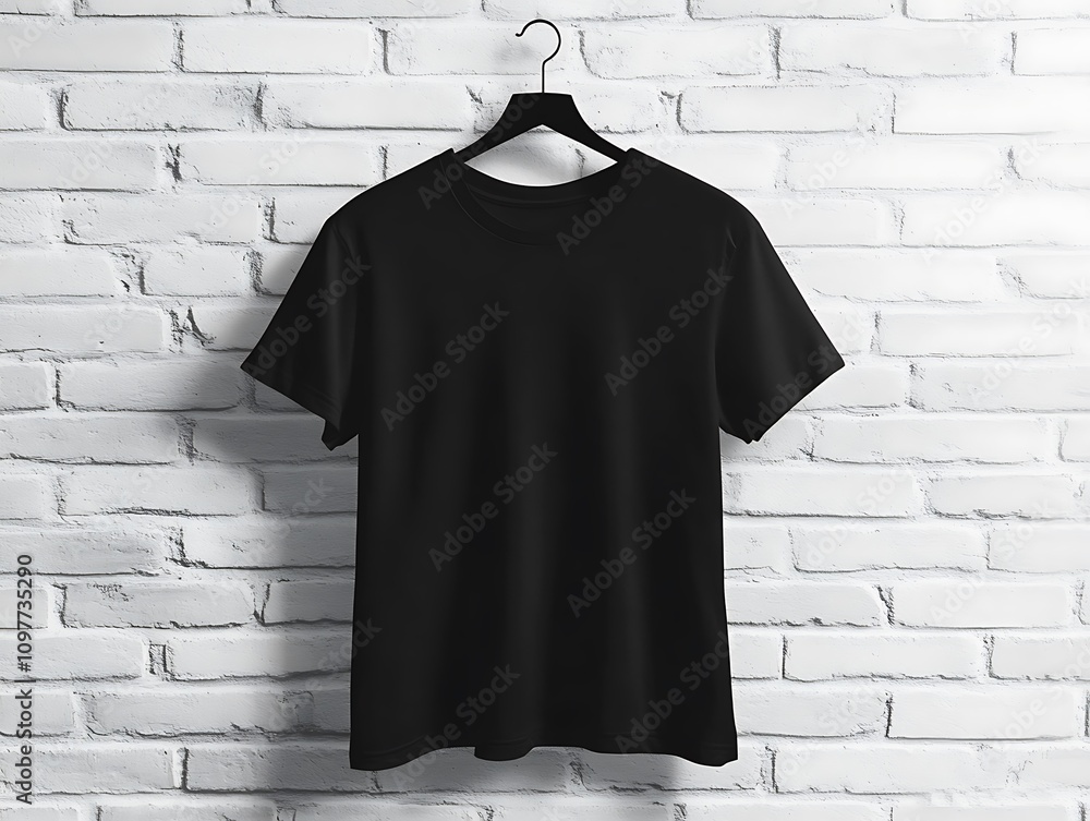 Basic Black T-Shirt Mockup Displaying Front and Back Views Basic Black T-Shirt Mockup Displaying Front and Back Views