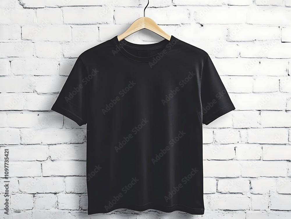 Basic Black T-Shirt Mockup Displaying Front and Back Views Basic Black T-Shirt Mockup Displaying Front and Back Views