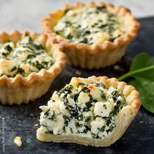 Fresh Cremy riccota cheese spinach Healthy Vegetarian Food photo