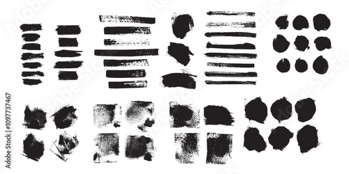 Grunge Brush Stroke Paint Boxes Paint brush design elements Vector illustration