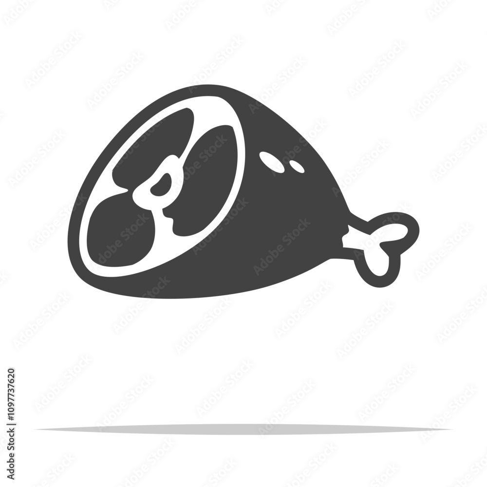 Fototapeta premium Meat leg icon transparent vector isolated