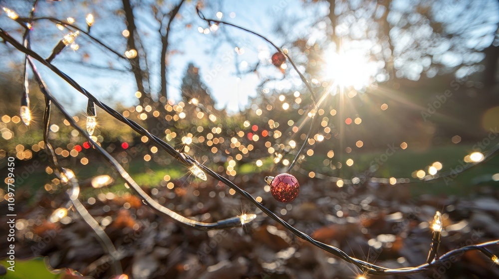 Festive Christmas Lights Ornaments Warm Bokeh Winter Wonderland Holiday Decor Festive Christmas Lights Ornaments Warm Bokeh Winter Wonderland Holiday Decor