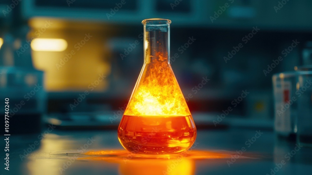 Innovative scientific breakthrough laboratory chemistry experiment closeup Innovative scientific breakthrough laboratory chemistry experiment closeup