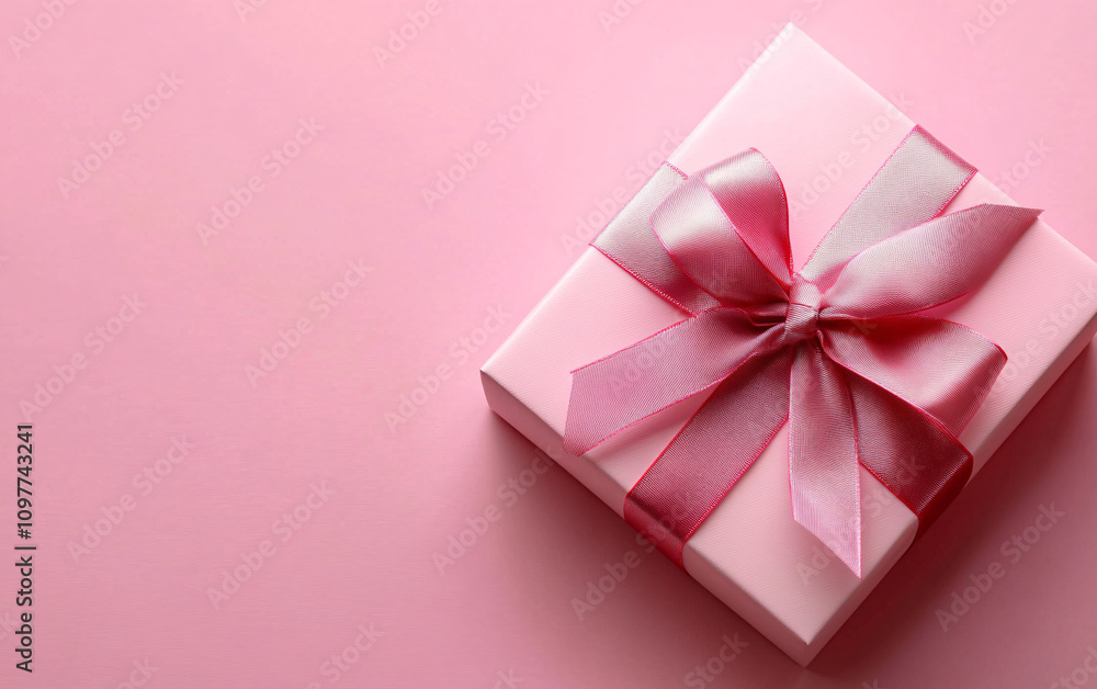 A beautifully wrapped gift box with a pink ribbon, designed for celebrations, ideal for birthdays, holidays, and special occasions. Features ample customizable space. A beautifully wrapped gift box with a pink ribbon, designed for celebrations, ideal for birthdays, holidays, and special occasions. Features ample customizable space.