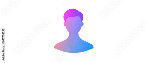 Gradient Style Person Icon, Profile Placeholder, User Avatar Illustration