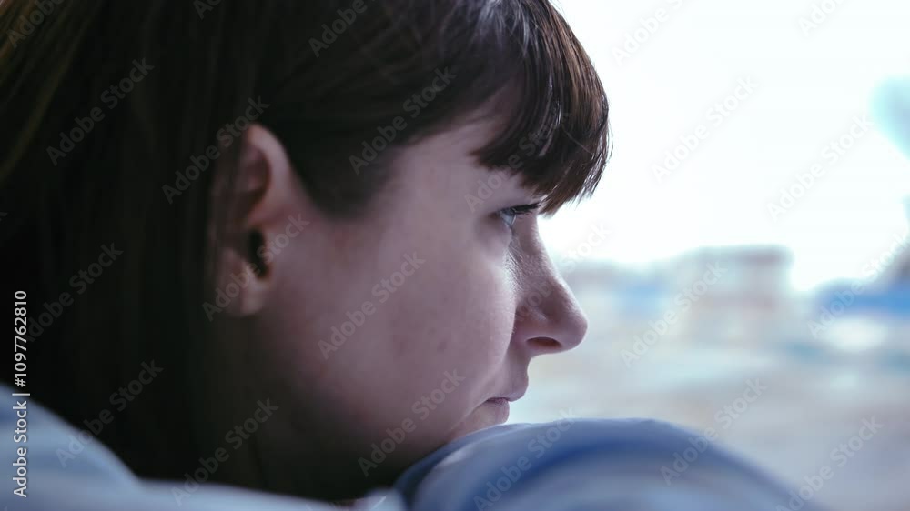 Serene Reflection: Woman Deep in Thought at the Window, Creating a Heart Sketch Serene Reflection: Woman Deep in Thought at the Window, Creating a Heart Sketch