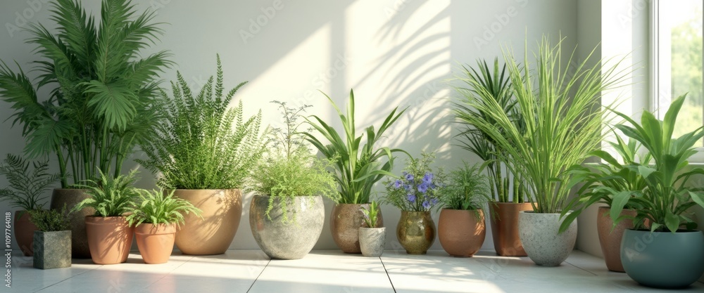 potted plant collection for home decor, showcasing variety textures colors for desktop wallpaper, tranquil indoor scene with sunlight for blog feature potted plant collection for home decor, showcasing variety textures colors for desktop wallpaper, tranquil indoor scene with sunlight for blog feature
