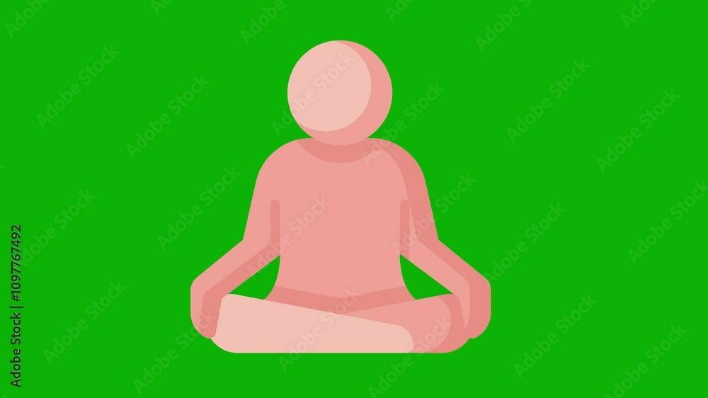 young man practicing yoga character ,4k video animated young man practicing yoga character ,4k video animated