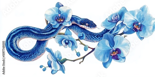 Happy Chinese new year 2025 Zodiac sign, year of the Snake photo