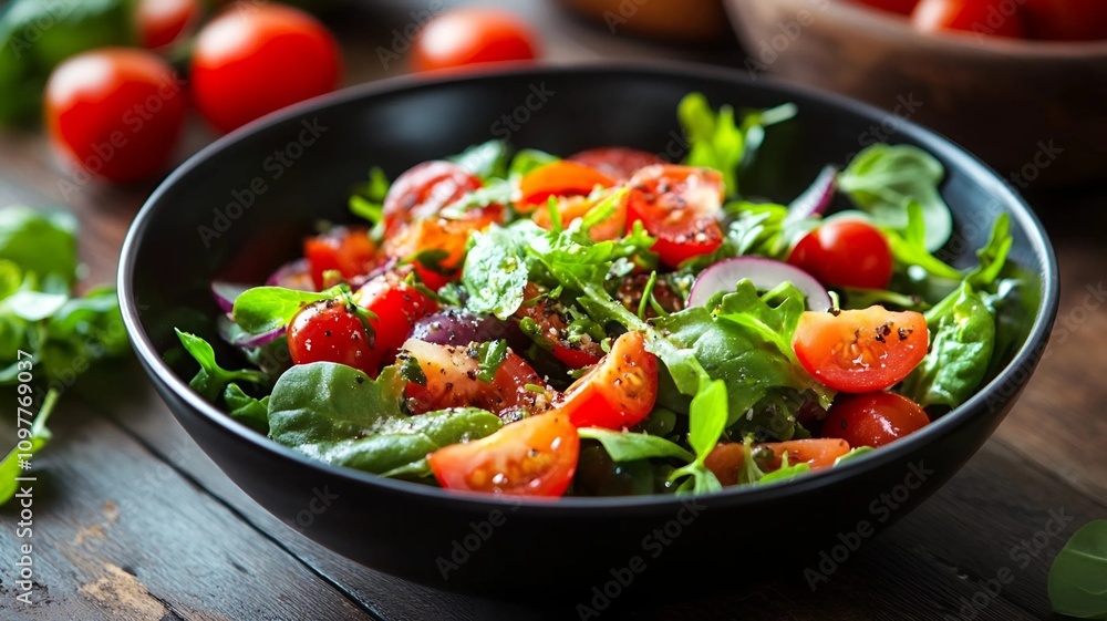 Fresh and Healthy Salad: A Vibrant Blend of Ingredients, Generative AI Fresh and Healthy Salad: A Vibrant Blend of Ingredients, Generative AI
