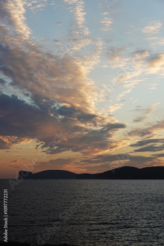 A sunset in Alghero, Sardinia, Italy	 photo