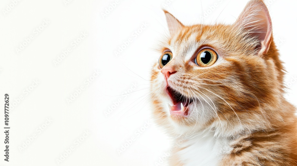 Surprise Expression of a Cute Ginger Cat with Wide Eyes Surprise Expression of a Cute Ginger Cat with Wide Eyes