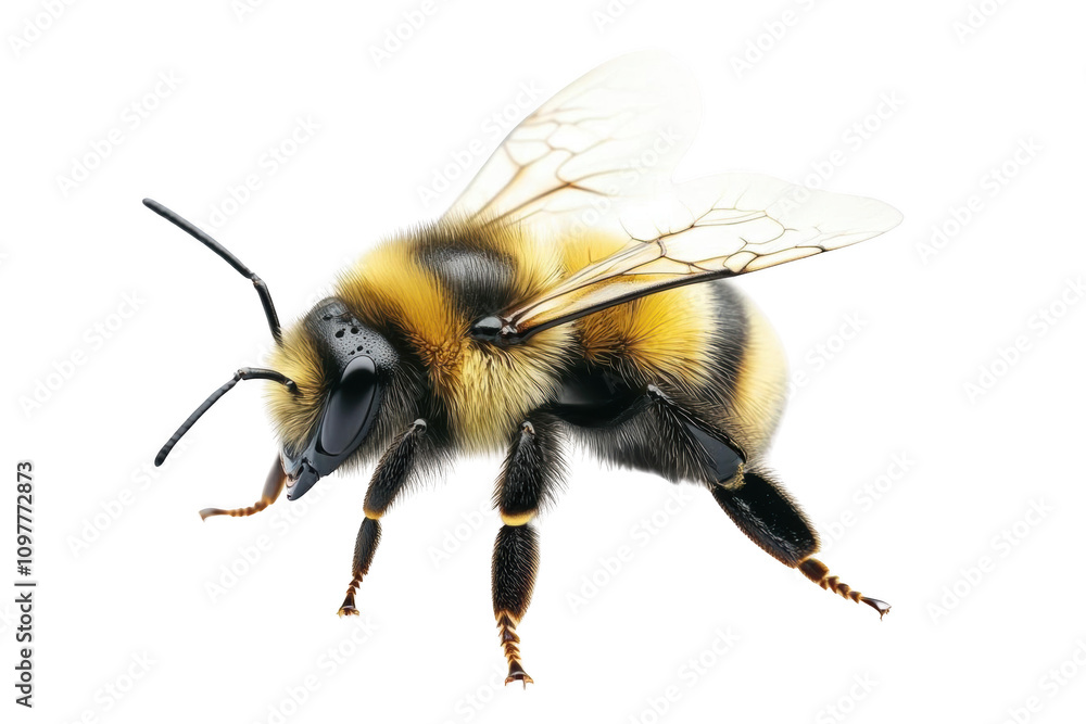 Detailed Close-Up of a Bumblebee. Study the intricate details of nature with this realistic image Detailed Close-Up of a Bumblebee. Study the intricate details of nature with this realistic image