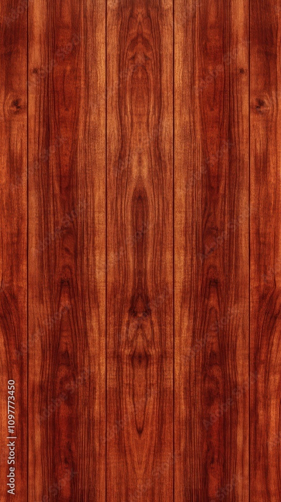 Naklejka premium Rich wooden texture with warm brown hues, showcasing natural grain patterns and a polished finish.