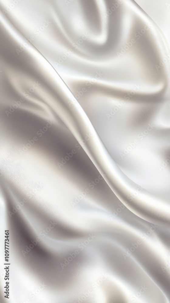 Obraz premium A close-up view of luxurious, flowing white silk fabric, showcasing its elegant texture and smooth surface.