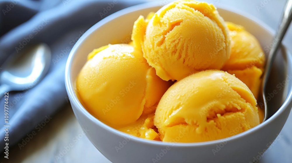 Mango Sorbet - A Smooth, Creamy Sorbet Made with Ripe Mangoes Mango Sorbet - A Smooth, Creamy Sorbet Made with Ripe Mangoes