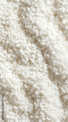 Close-up of soft, fluffy white fabric showcasing intricate textures and cozy feel.