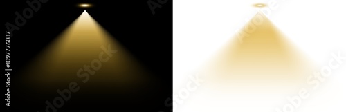 spotlight yellow color shining from top to bottom