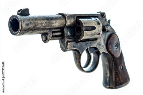 An artistic depiction of an old revolver. The vintage design highlights intricate details. Perfect for creative projects or discussions on historical firearms. Generative AI photo