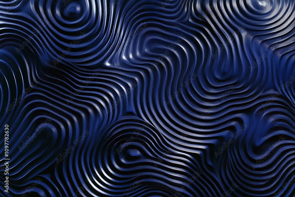 Fototapeta premium A textured abstract pattern featuring flowing lines in deep blue tones.