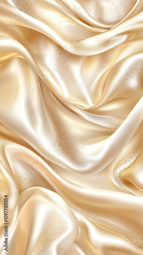 Golden satin fabric draped elegantly, showcasing its smooth texture and luxurious sheen.